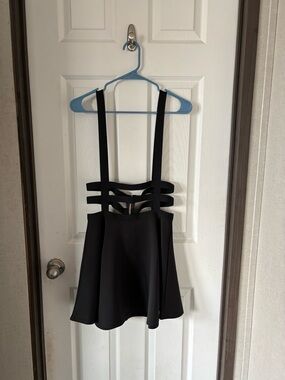 Black Strappy Suspender Skater Skirt